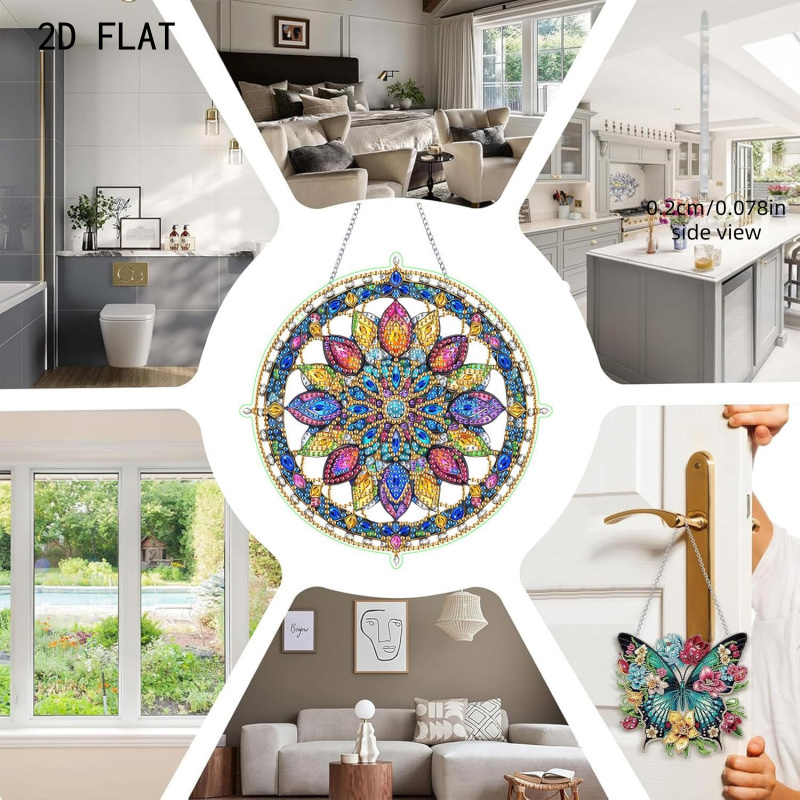 Flower Hanging Diamond Art Kits for Adults, Suncatcher Gift