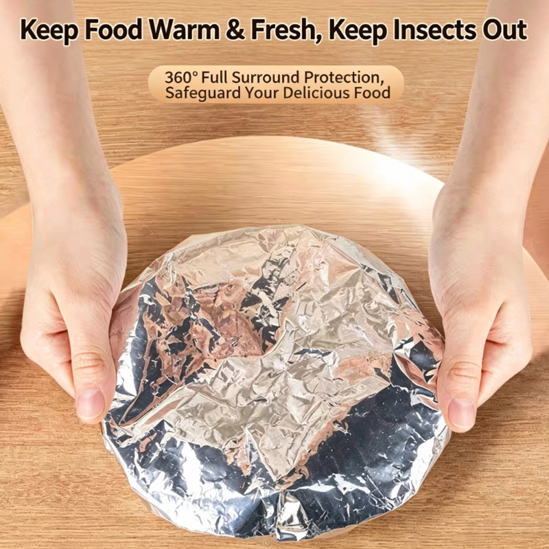 11pcs Reusable Aluminum Foil Food Plate Covers Set