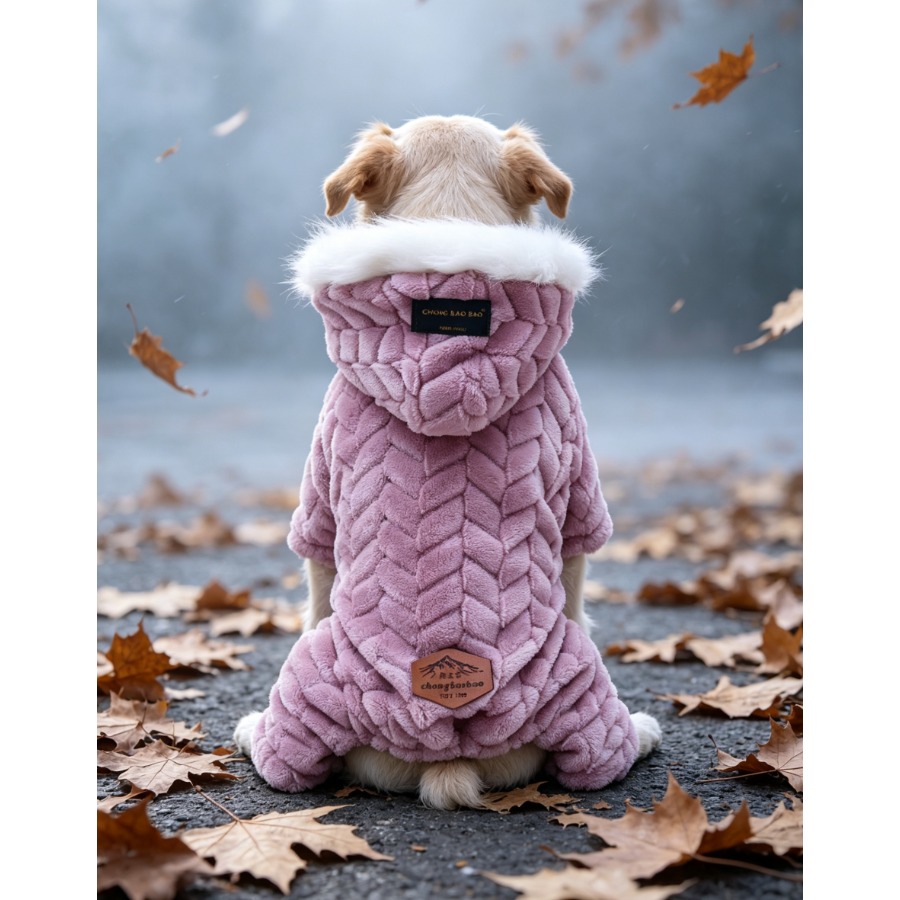 TEMU Veste douce en molleton pour chien, , combinaison chaude et moelleuse pour animaux de compagnie, vêtements d'hiver pour petits chiens et chats