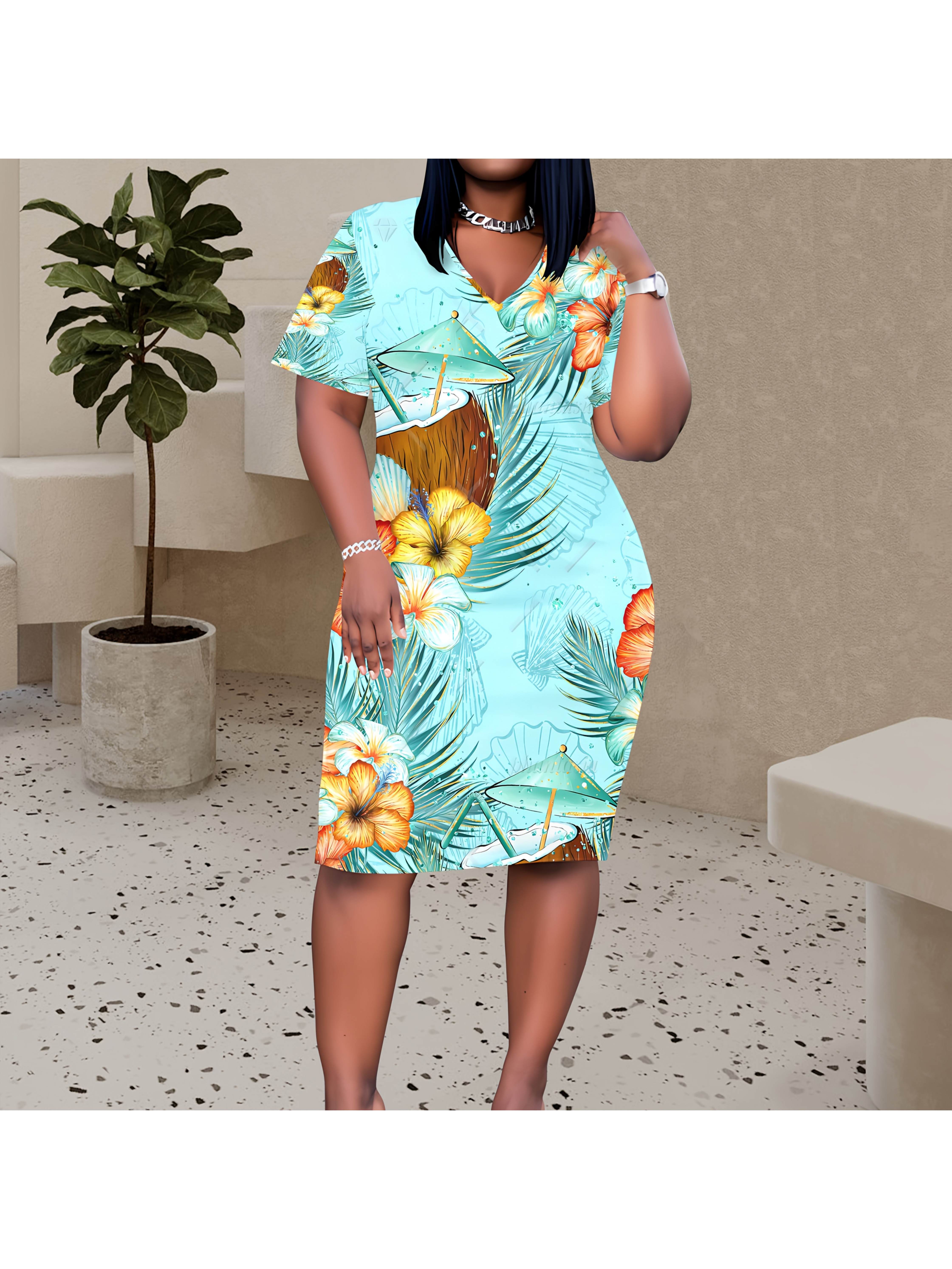 hawaiian dresses for women plus size sundress luau party summer