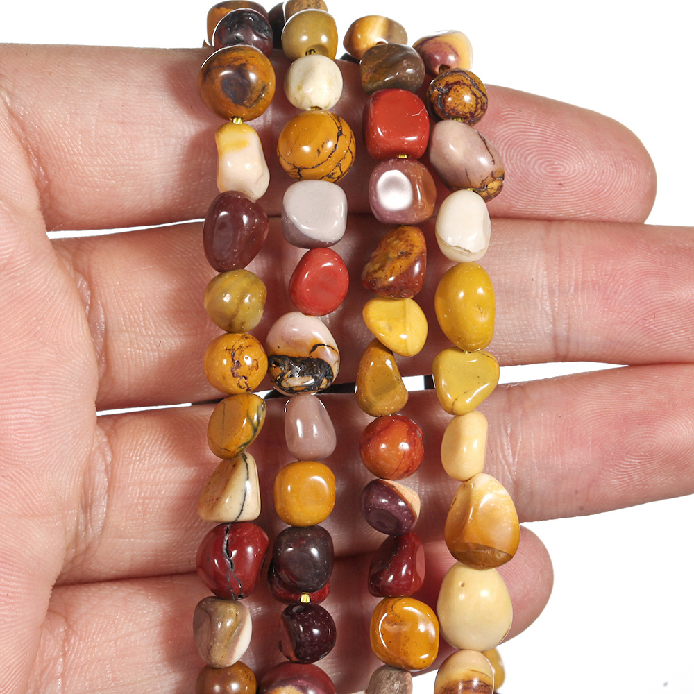 Natural Earthy Tones Mookaite Jasper Tumbled Beads, 5-8mm