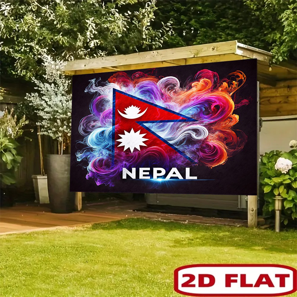 2D Flat, 2D Door Banner, 2D Flat, 1pc Nepalese Flag Banner - Vibrant 2D Flat Printing, Surface Decoration for Indoor/Outdoor Parties, Birthdays, Anniversaries, Weddings & Home Decor, No Needed, Easy to Use, Indoor Outdoor Banner | Vibrant Flag Design