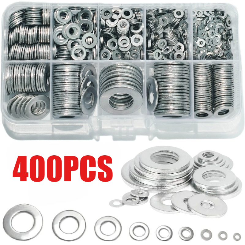 TEMU 400 stuks Ringen Classificatie Kit - Duurzaam Gepolijst Oppervlak, Maat M2-M12, Geschikt voor Huisdecoratie en Keukenonderhoud, Inclusief