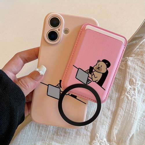 Luxury Cool Bear Design Phone Case For IPhone 16, 15, 14, 13, 12 Series (Orange)