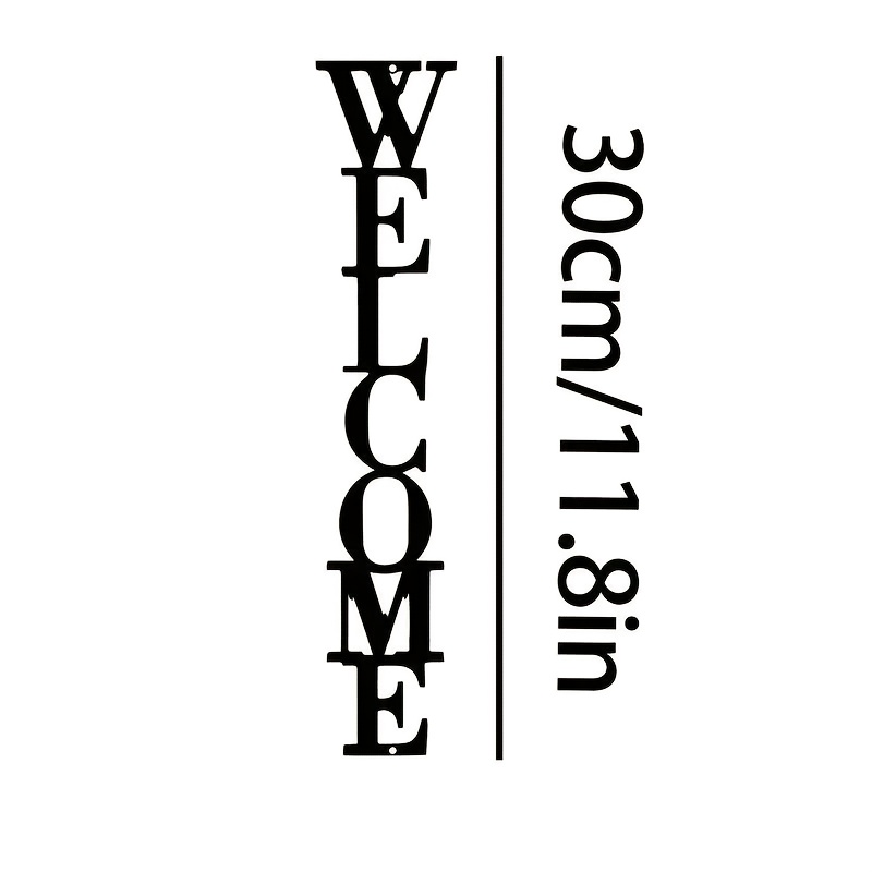 E-shop 1 Stück Vintage Metall Willkommensschild - Lochmuster Buchstaben Vertikale Wanddekoration mit Handwerk, geeignet für Zuhause, Veranda, Büro,