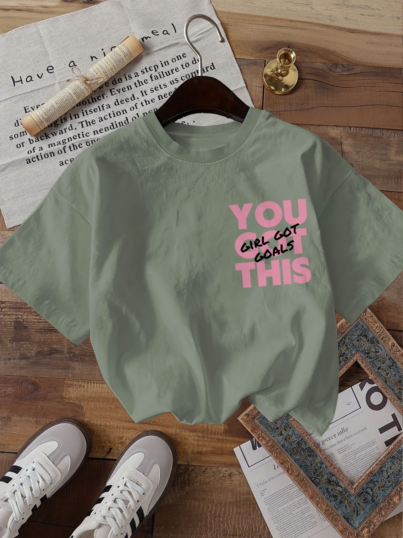 womens   shirt double sided english lettering short sleeve crew neck top with   suitable for casual casual attire office layering machine washable minimalist style tunic