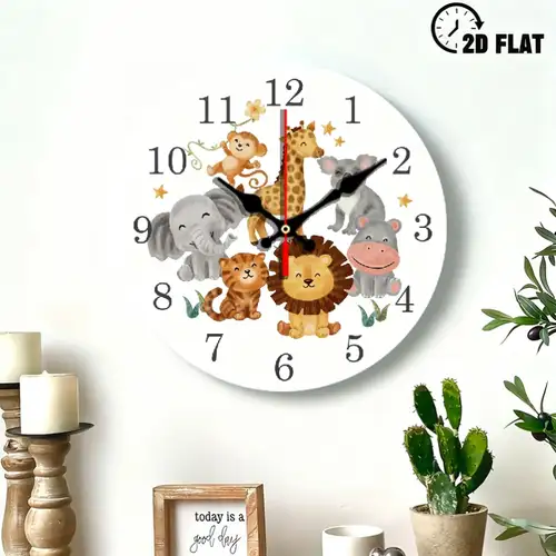 SKYSONIC Silent Wooden Round Wall Clock Animal With Flowers Non Ticking Battery Operated Clocks For Home Office Living Room Bedroom SKYSONIC Silent Wooden Round Wall Clock Animal With Flowers Non Ticking Battery Operated Clocks For Home Office Living Room Bedroom