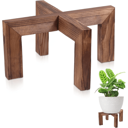 1pc wooden plant stand indoor outdoor wooden plant rack single flower pot stand sturdy flower pot rack decorative stand suitable for home garden outdoor