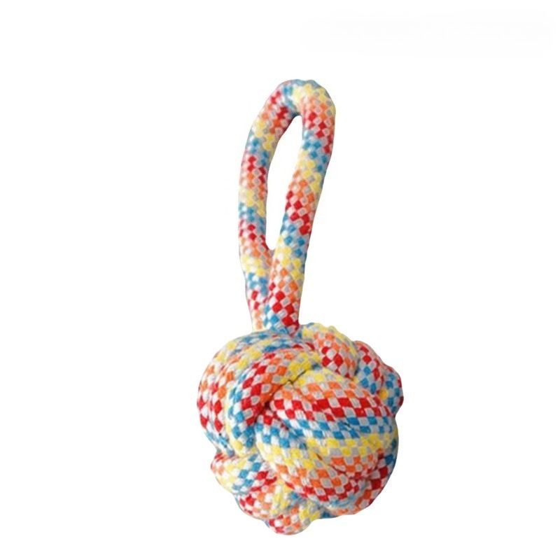 1pc Heavy-Duty Braided Rope Dog Chew Toy, Random Color Rope Ball with Textured Grip - Interlocked Rope Ball for Power Chewers, Teeth Cleaning And Training, Durable Molar - Suitable for Fetch