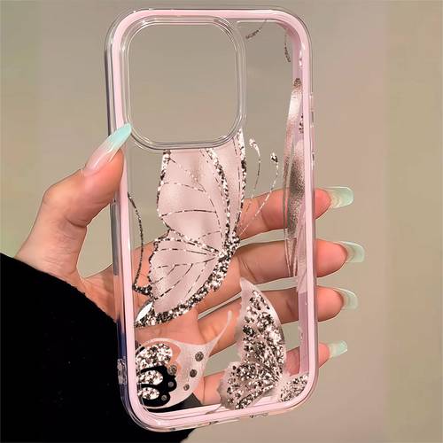 custodia per telefono: 1 design con , , tpu a , bordo rosa , compatibile con iphone 17 16 15 14 13 12 11 pro