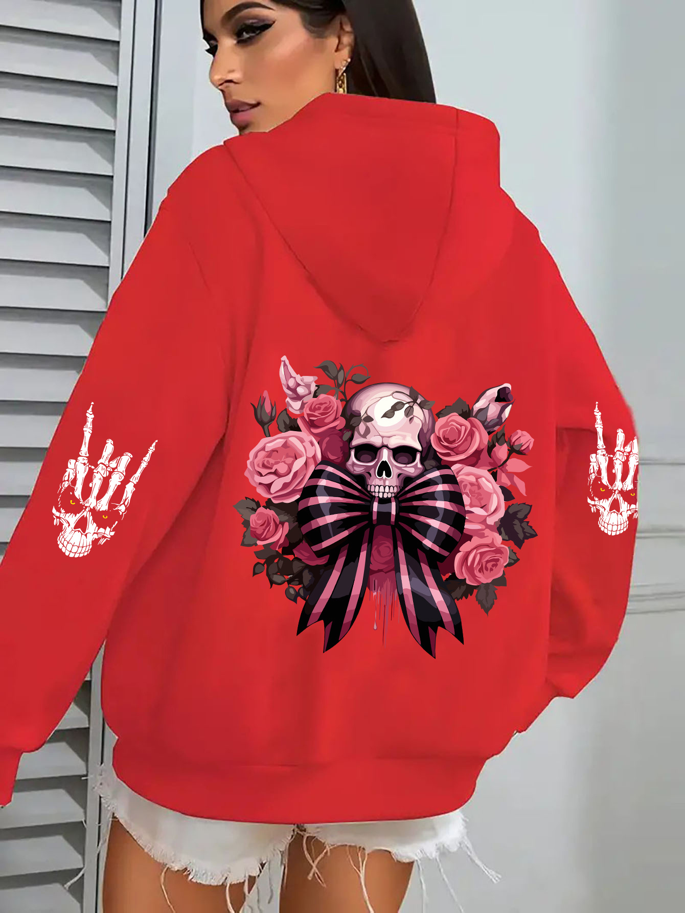 womens y2k gothic skull graphic zip hoodie jacket - Temu