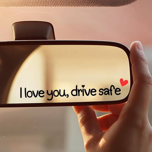 2d flat car sticker 3x i love mirror sticker cute car sticker for women black and red self vinyl cup sticker suitable for rearview mirrors car mirror sticker