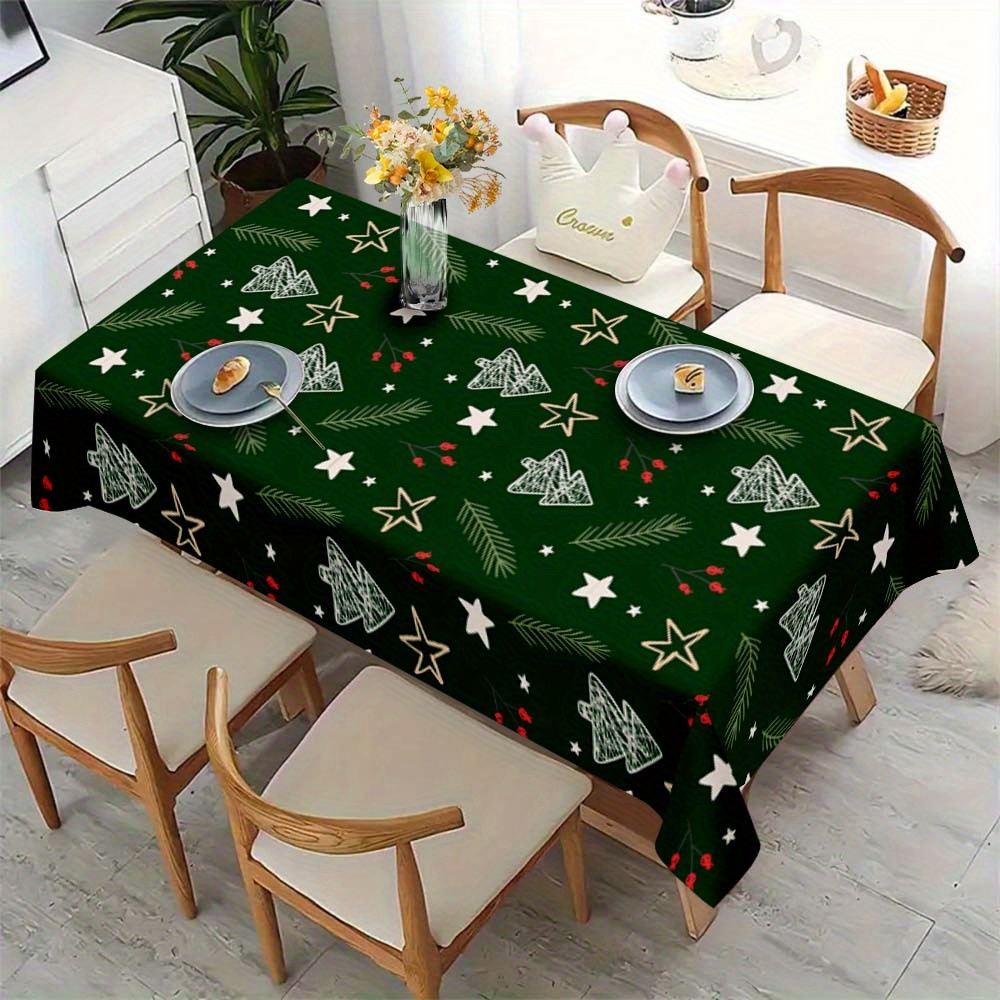  . rechteckige tischdecke mit einfachem weihnachtsmuster -   für picknicks, camping, hochzeiten, partys, feiertage, vintage-wohndekoration, tischdekoration, ergänzungen - 2d flat