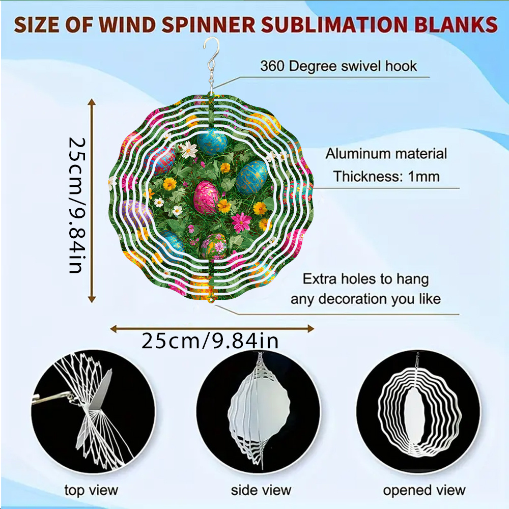 TEMU 1pc Garden Wind Chime Creative Decoration, 3d Rotating Wind Chime, Large-sized Outdoor Bird Deterrent, Equipped With A 360° Infinite Rotation