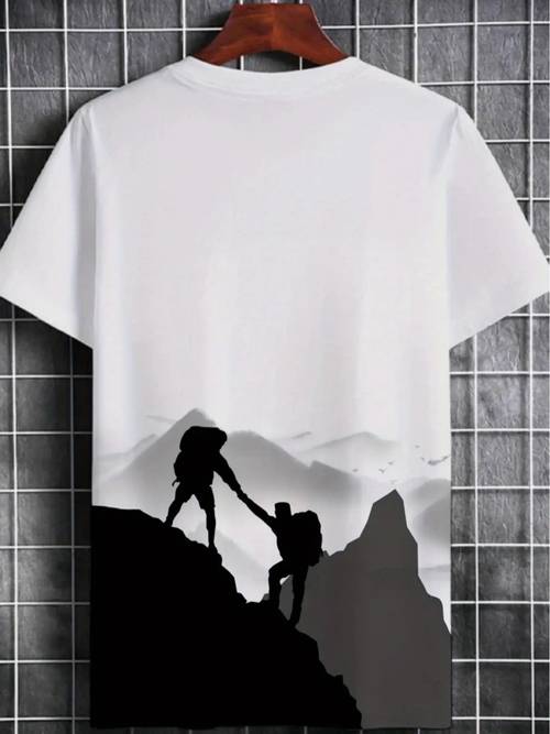 item picture mens outdoor shirt lightweight and breathable with a mountain print suitable for hiking fitness and casual wear machine washable summer top designed for and from durable material sporty travel clothing