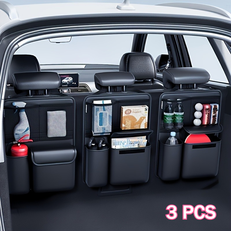 TEMU Suitable For All Car Models, The Car Storage Bag Of High-quality Artificial Pu Faux Leather, With 4 Storage Compartments And A Stylish , Making