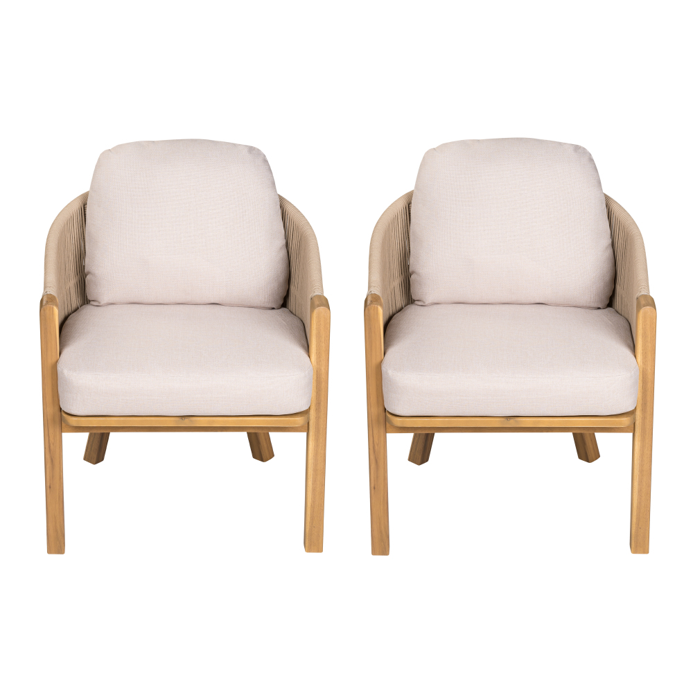 Courtyard Dining Chairs (2pcs Set) Soft Padded Seats Can Be Used As Dining Chairs Or Leisure Chairs With Detachable Cushions Suitable For Various Spatial Environments