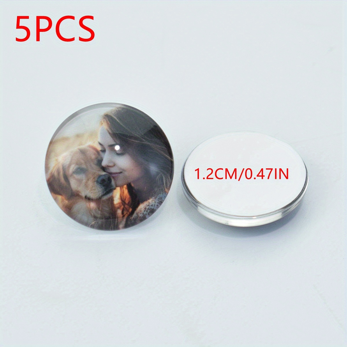 Image of 5pcs Personalized Cabochon Custom Logo Photo Glass Dome 30mm 25mm 20mm 16mm 12mm Accessories