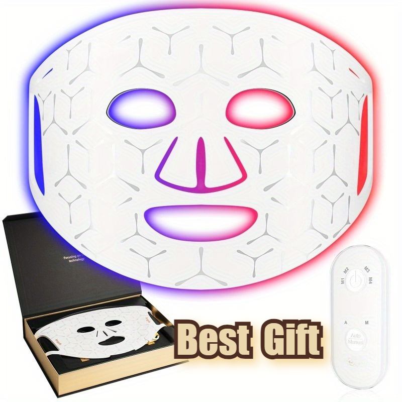 

Near-infrared Light Therapy Facial Mask, Cordless Led Light Therapy Face Mask For Skin Care, 850nm Red Light Therapy Mask At Home And Travel, Led Beads, Rechargeable And Portable