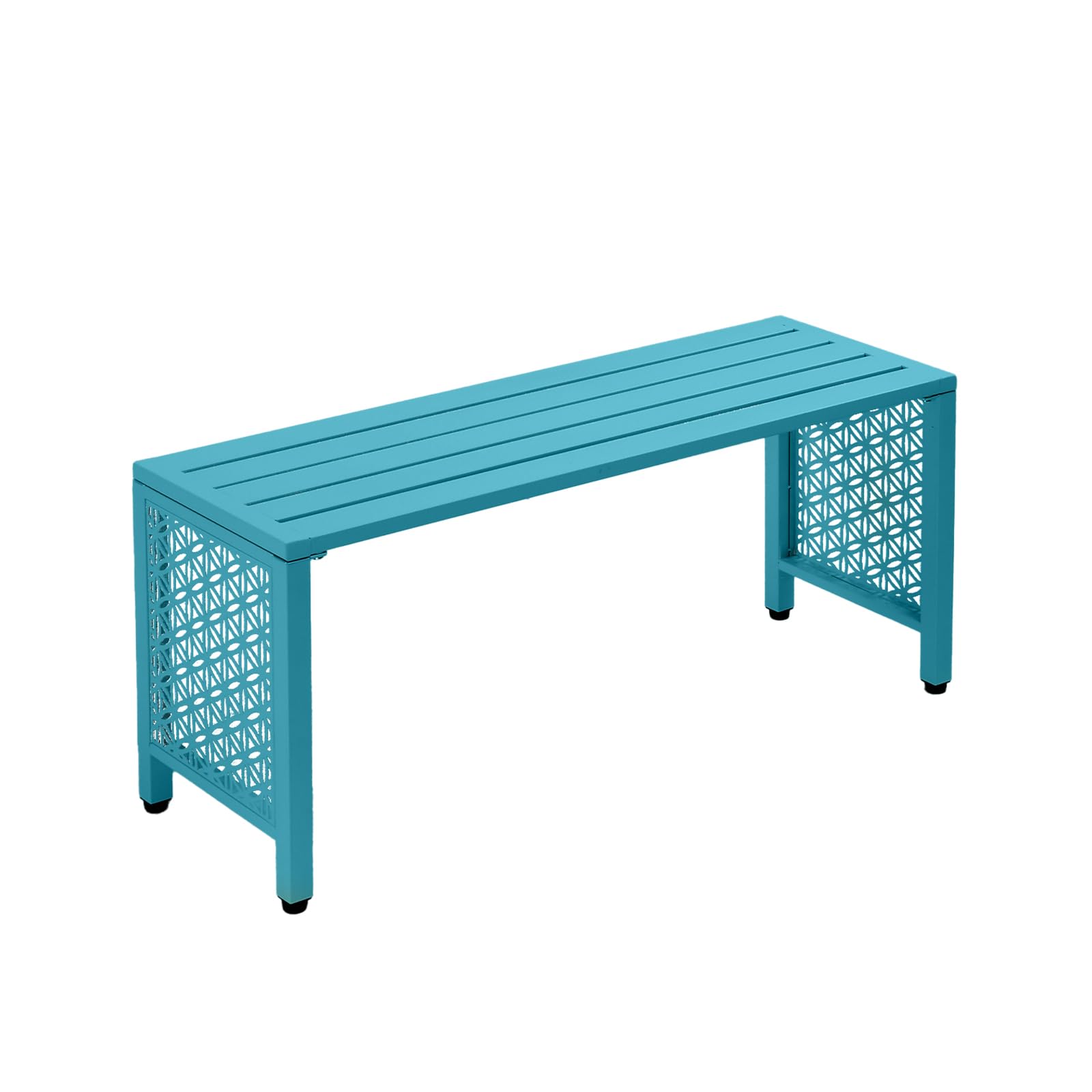 TEMU Bonnlo Panca da Giardino in Metallo Stile Retr簷, Panca da Senza Schienale a 2 Resistente alle Intemperie, Capacit� di Carico per Mobili da Patio
