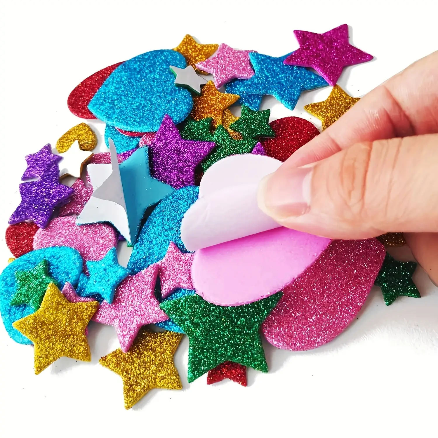 150pcs Glitter Foam Stickers for Craft Supplies & Decoration
