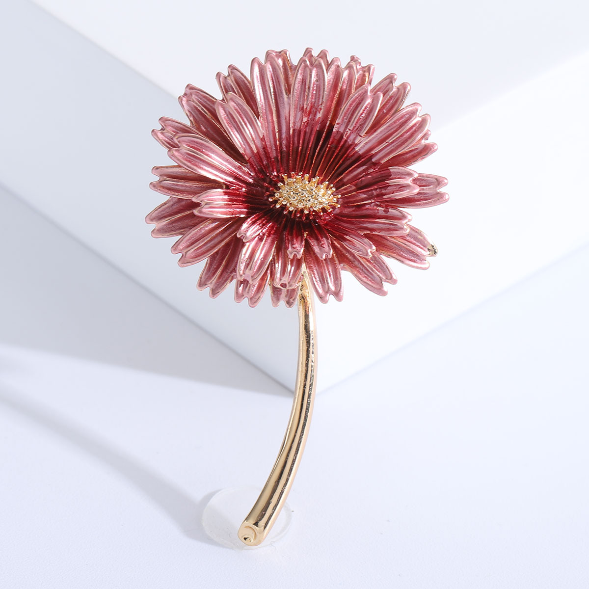 Image of Elegant Enamel Dandelion Brooch, Vintage Unique Plant Emblem, Women's Fashion Jewelry, Unisex Clothing Additions