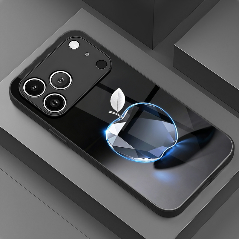 Image of Phone Case - Crystal High-definition Tempered Glass Phone Case, Suitable For Iphone 17, 16, 15, 14, 13, 12, 11, X, Xr, Xs, 8, 7, Plus Pro Phone Covers, High Aesthetic Design