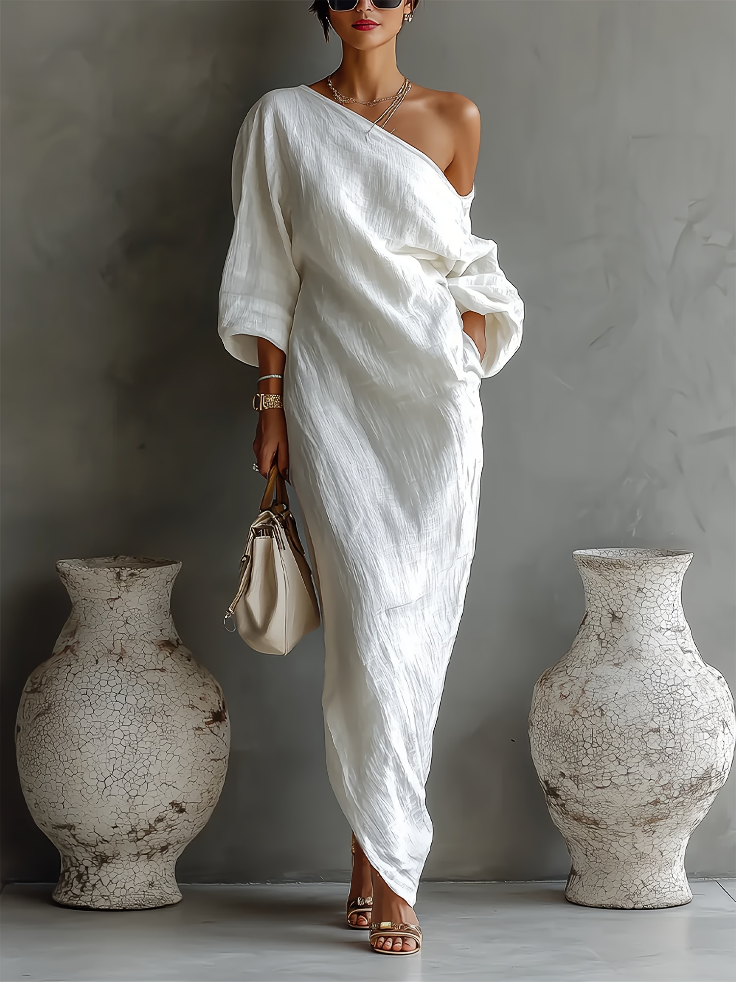 white christmas dresses Hall Casual Weding Dress Cap Sleeves Off The Shoulder Split Front Bridal Gown QW2369 US16 / Custom Color