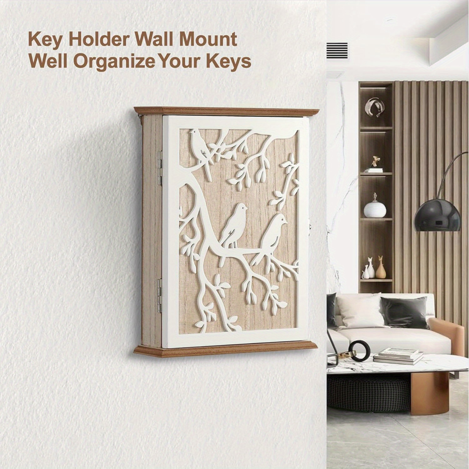 E-shop Schlüsselhalter für Wand, Schlüsselhalter Wandmontage, Schlüsselhaken Hängendes Schlüsselregal Wand-Schlüsselhalter, Holz-Schlüsselaufhänger