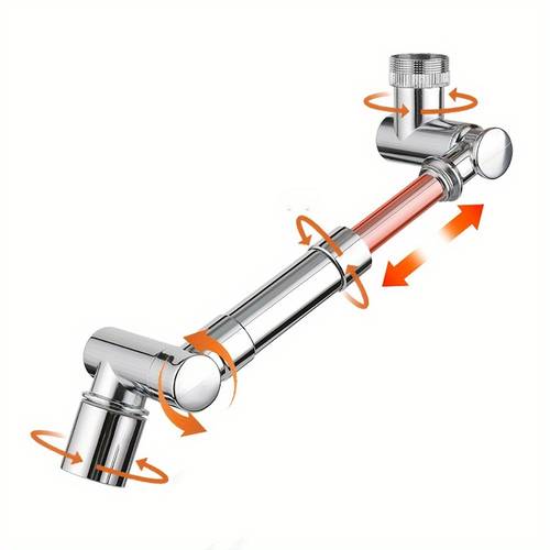 robinet rotatif à 1440° en acier inoxydable, double mode de sortie , rallonge de robinet télescopique, pulvérisateur aérateur