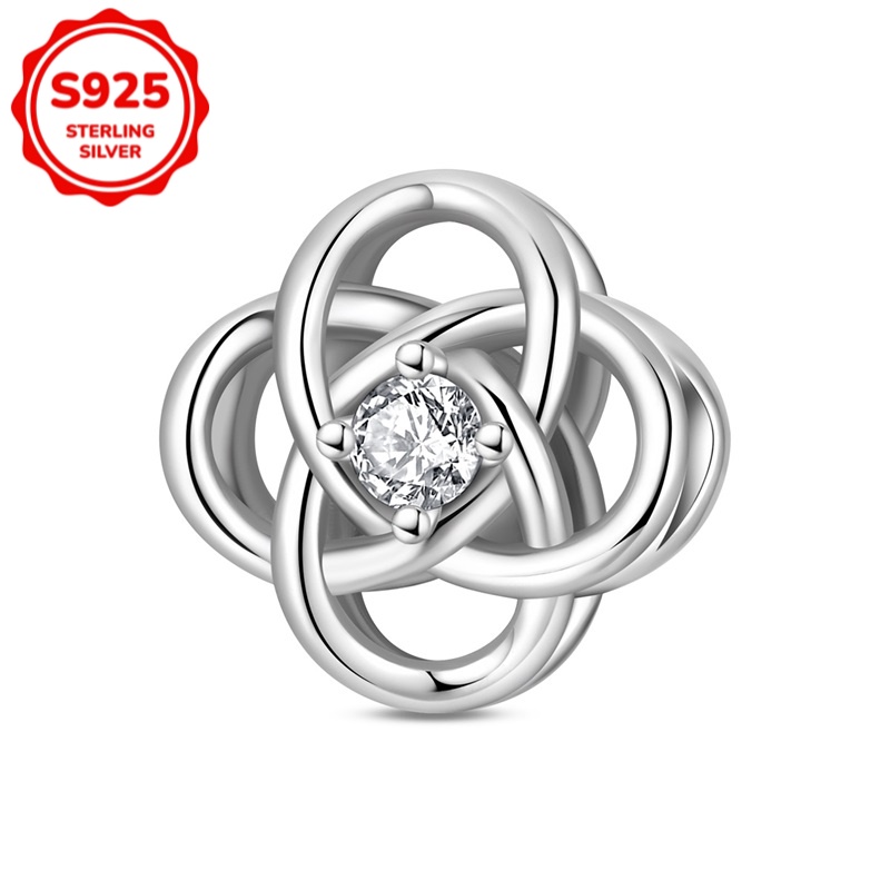 Image of 1pc Of 925 Sterling Silver Bead Charm Beads Suitable For Diy Bracelets, Necklaces, Keychains, Exquisite Gift Making