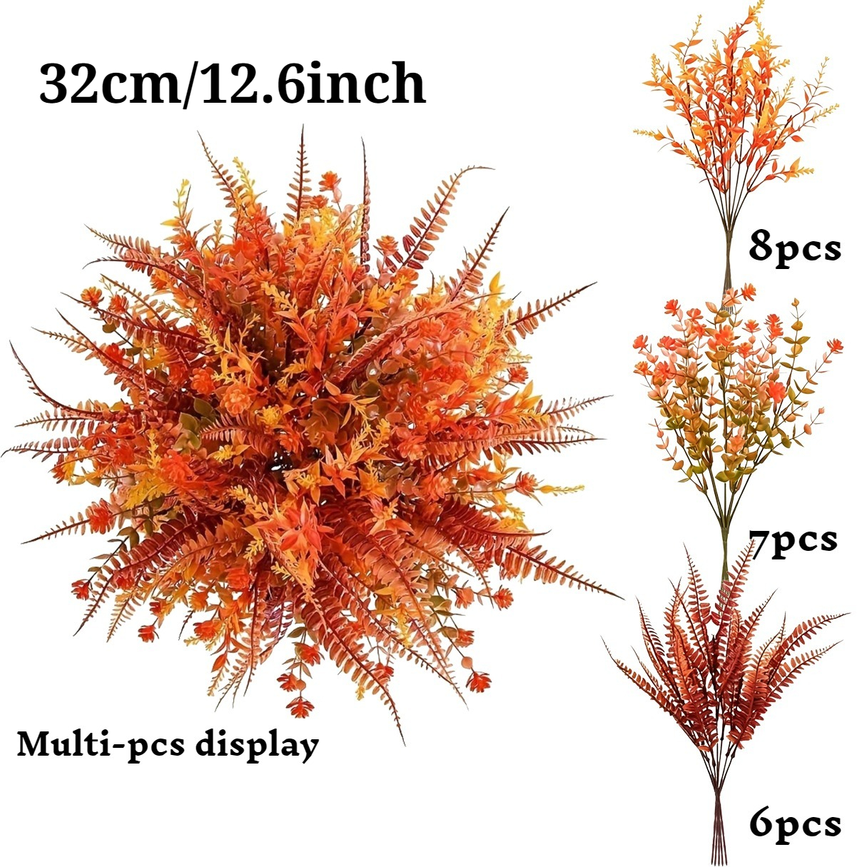 TEMU 21 Autumn Pumpkin Artificial Flowers - Uv Resistant, Perfect For Home And Outdoor Decor, Ideal For Thanksgiving, Halloween, Christmas, Outdoor