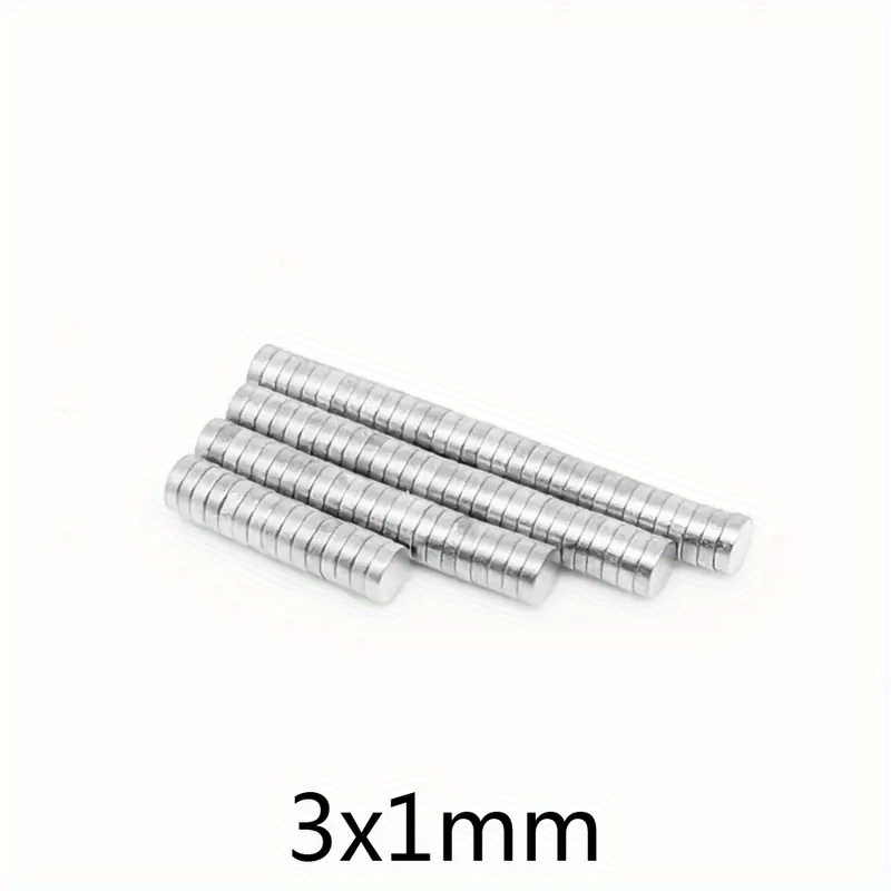 TEMU Lot de 100 aimants 3x1 mm, aimants pour projets scientifiques, petits disques ronds polyvalents