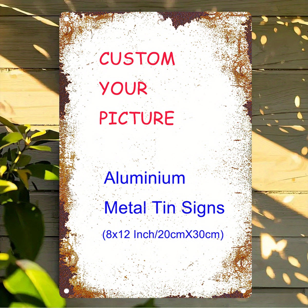 TEMU 2d Flat, Custom 2d Flat Metal Wall Art Signs | Personalized With Your Image Or Text, Rustic Aged Surface, Easy To Hang, Ideal For Indoor/outdoor