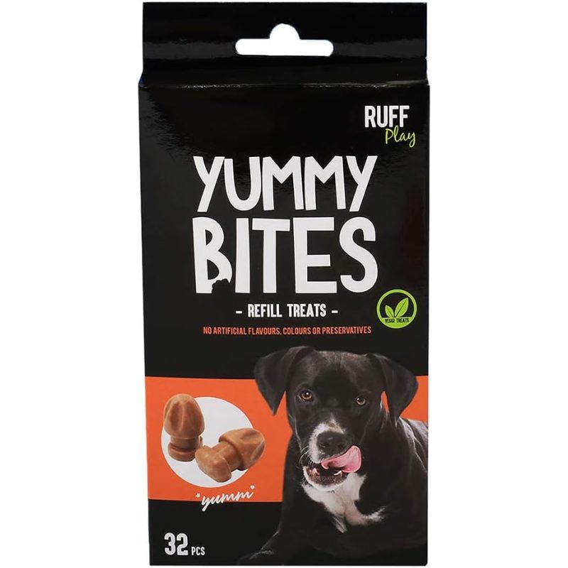 Ruff Refill Treats Dog Toy, (32 Pack), Brown - No Artificial Flavours or Preservatives, Compatible with Toys, Suitable Older Dogs