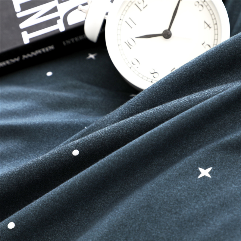 4pcs Set: Multi-Colored Planets + White Galaxy Stars Starry Sky Pattern, Modern Style Bedding (1 Duvet Cover + 1 Flat Sheet + 2 Pillowcases), Soft and Machine Washable Synthetic Fiber Fabric, Suitable for All Seasons, Does Not Include Comforter