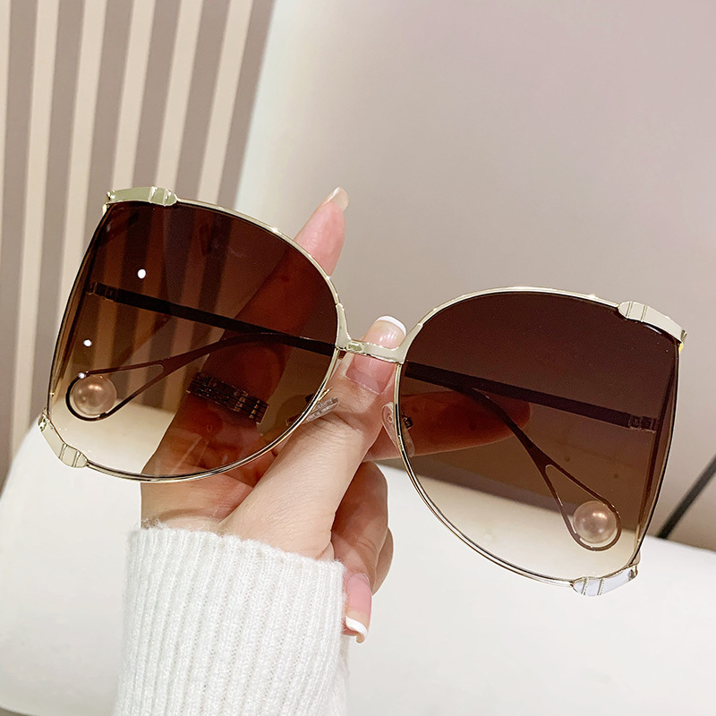 womens oversized square fashion glasses colorful metal - Temu display picture 1