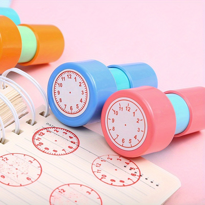 Clock Stamp for Teaching Time, No Ink Required