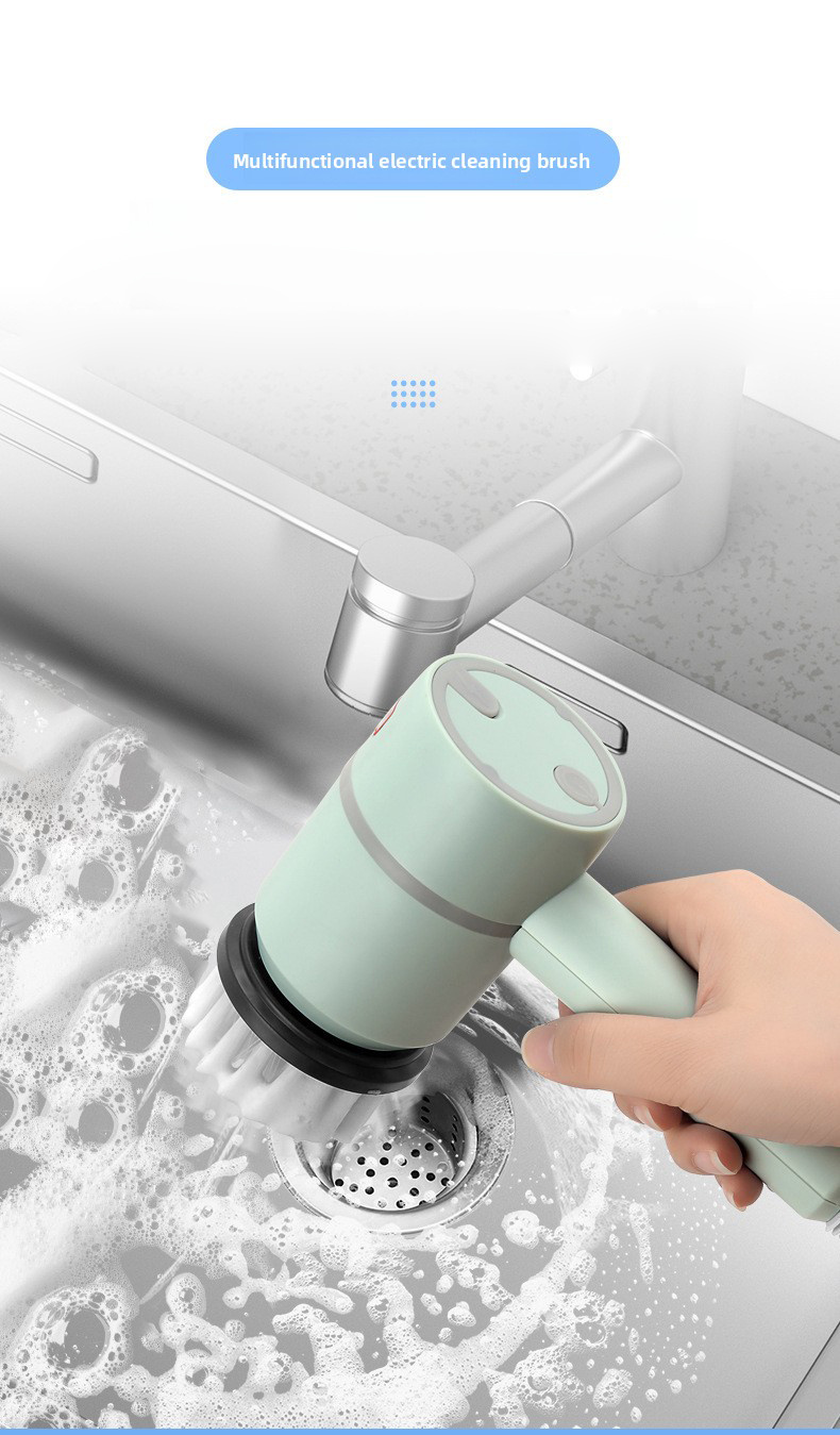 replacement electric cleaning brush long handle multi functional kitchen dishwashing bathroom shoes brush rechargeable durable   Product details 0