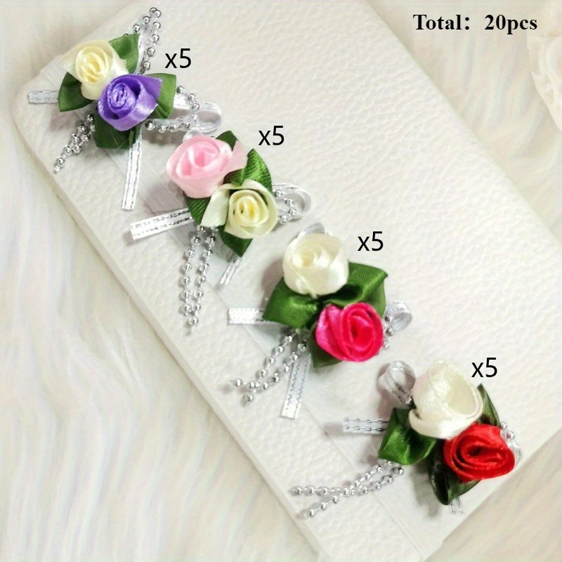 E-shop 20 Stück Tulpen Schleife Haar Accessoire Basis Zusätze, Hochzeit Süßigkeit Dose Dekoration, Haar Accessoire und Kleidung Verpackungszubehör -