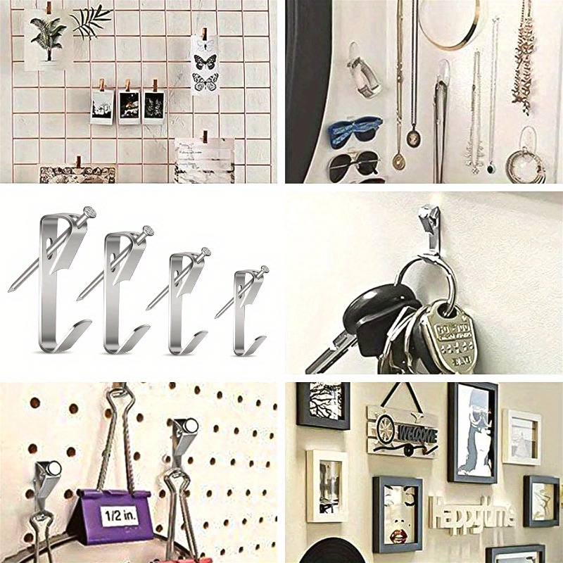 Album hook, Photo Picture Hanging Hooks, 50pcs Heavy Duty KG  Picture Hangers Hardware kit with Nails for Picture Frame, Canvas Hanging 