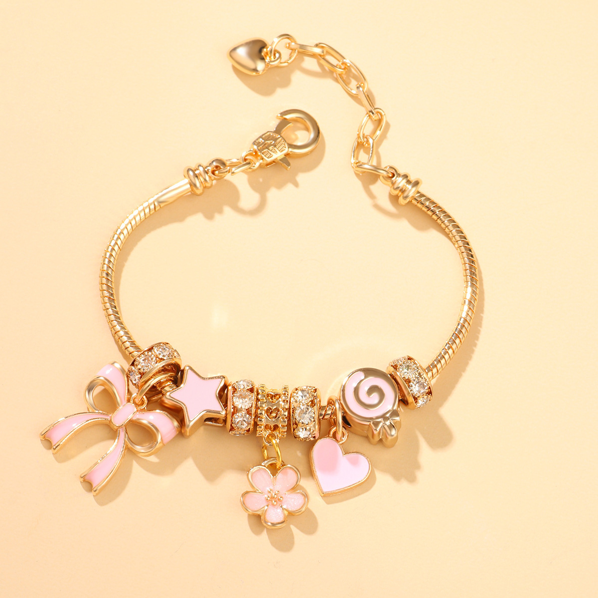 TEMU Hot-selling Handmade Jewelry, Bracelets, Women's Design, Gift Bracelets, Pink Sets, Holiday Presents