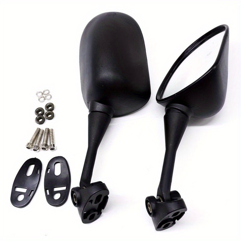 Motorcycle Side View Mirror for CBR600/CBR900/CBR1000 - Fit, Flat Reflective Surface, Durable Black Design, Easy Installation, Enhanced Blind Spot Reduction, Motorcycle Modification, Sleek Mirror Design, Highquality Mirrors