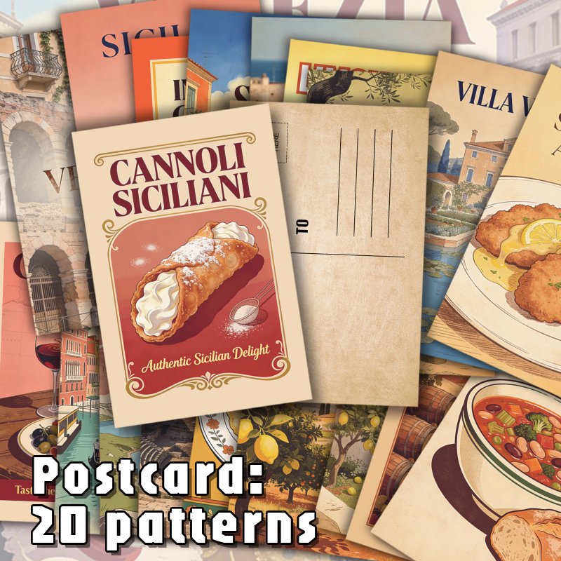 TEMU Ensemble de 20 cartes postales rétro sur les italiens, collection, commémoration, d'art, cadeau unique pour tous , pour tous, pour toute