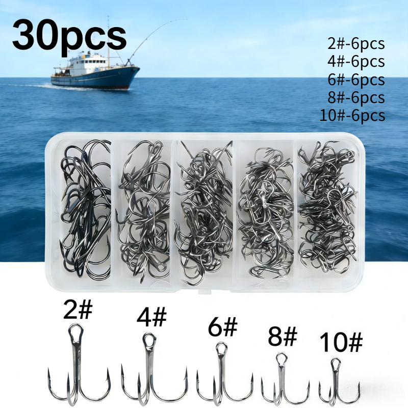 TEMU 30pcs High Carbon Steel 3 Anchor Hook Set, High-strength Material Resists Pulling, Anti-corrosion Coating Is Suitable For Various , Multi-model