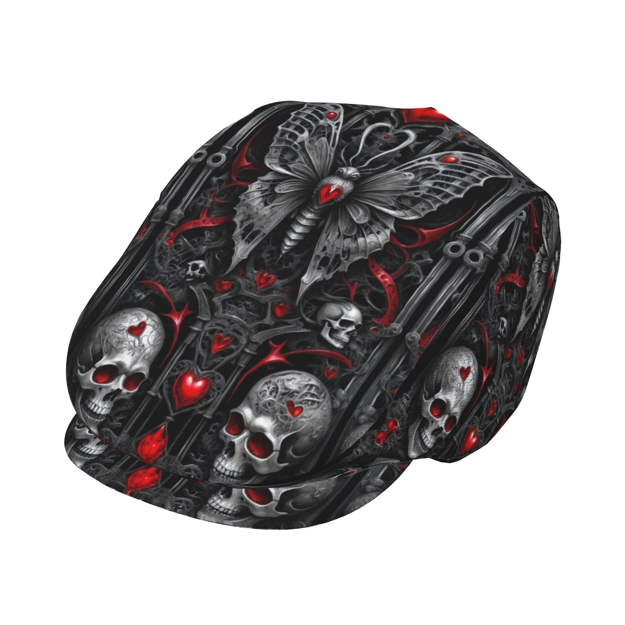 TEMU 1pc Of Gothic And Skulls Patterned Hats Suitable For Men And Women, Including Newsboy Caps, Berets, Irish Hats, Driver Caps, Retro Styles, And