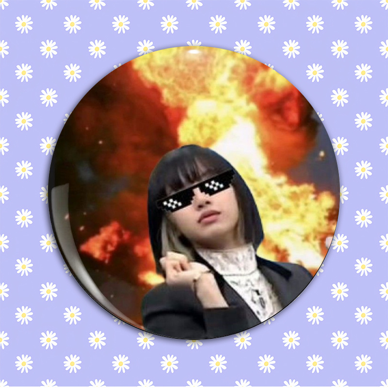 TEMU A New Anime Cartoon Fashion Brooch, Unisex Round Badge Pin - Suitable As An Interesting Gift And Idea For Relatives, , . 52mm New Style, Cute