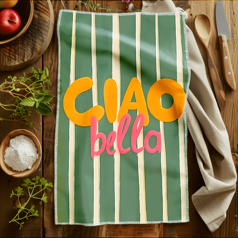 E-shop 2er-Pack Küchenhandtücher | Mikrofasertuch mit „ Bella“-Design, feuchtigkeitsabsorbierend schnelltrocknend, maschinenwaschbar, für Reisen,