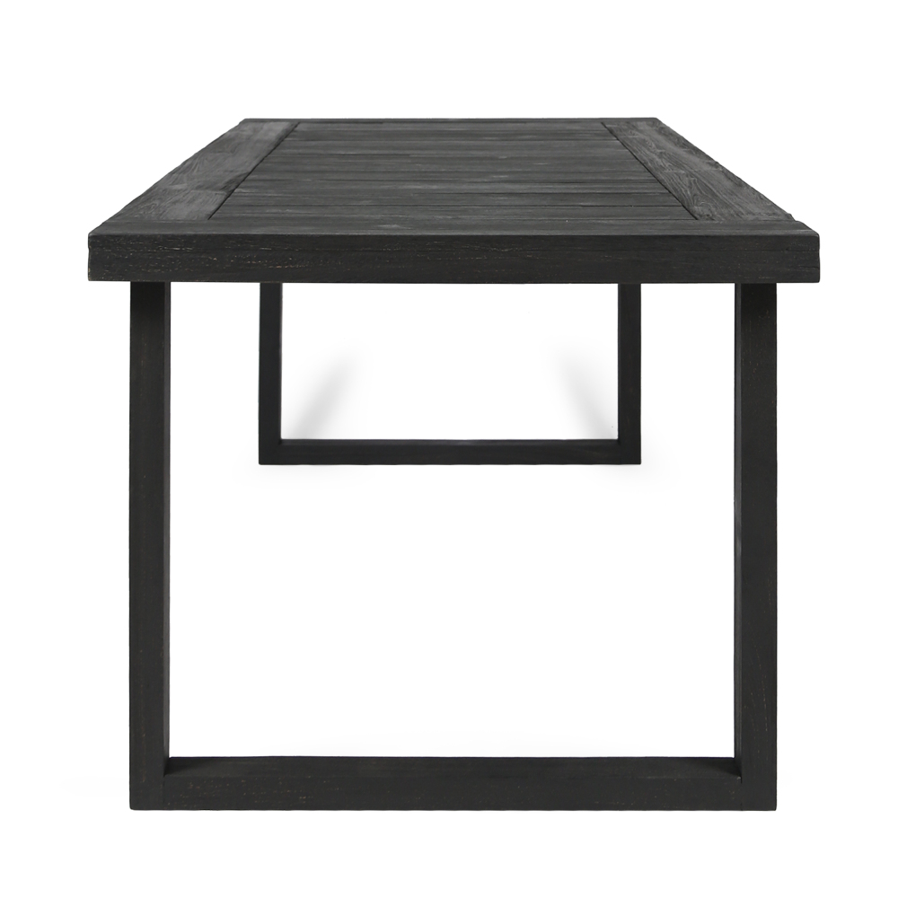 69 Inch Sandblast Dark Gray Finish Acacia Wood Outdoor Dining Table Modern Weather Resistant Patio Furniture for Garden Backyard Balcony Courtyard Family Gatherings Housewarming Holiday Gift