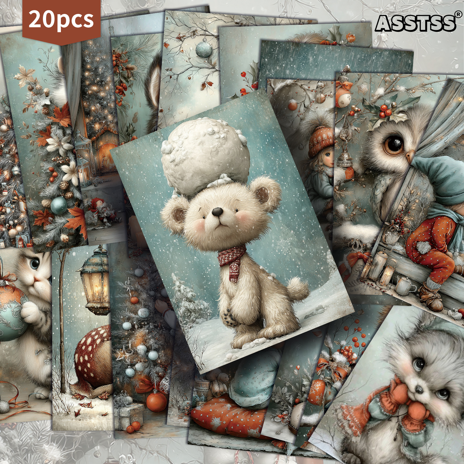 TEMU Set Of 20 Assorted Vintage Greeting Cards - Measuring 4x6 Inches, Featuring Retro Pinup Illustrations, Scrapbooking And Crafting As Collectible